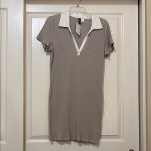 H&M Gray and White Mini Dress
